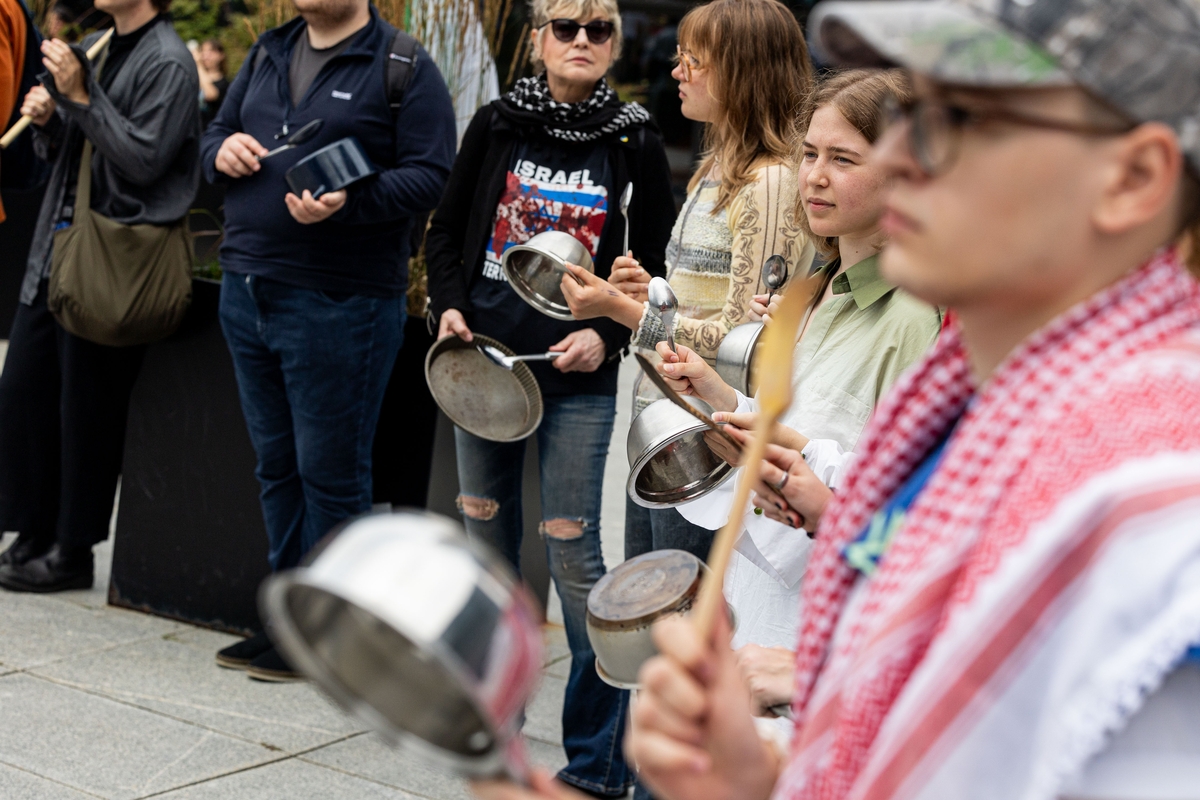 Demonstracija prieš badą Gazos Ruože