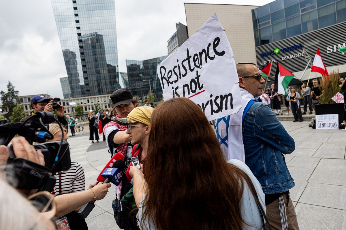 Demonstracija prieš badą Gazos Ruože