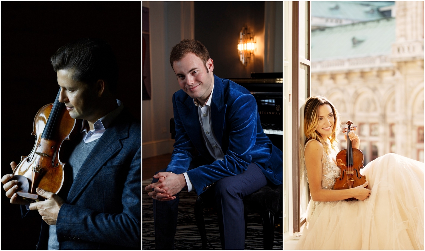 Solistai: tarp filharmonijos svečių – pripažinti muzikantai (iš kairės) J. Rachlinas ir A. Karivas iš Izraelio, kanadietė S. McElravy.