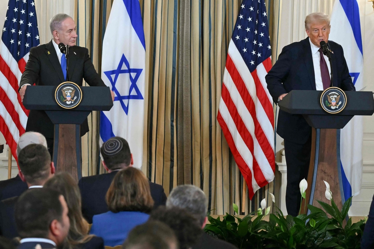 Benjaminas Netanyahu ir Donaldas Trumpas