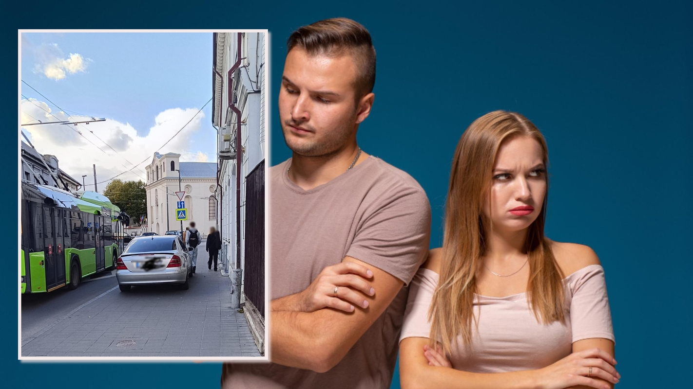 Susipliekė dėl „Mercedes-Benz“ ant šaligatvio: jei nepatinka, perlipi per stogą ir nebestatys!