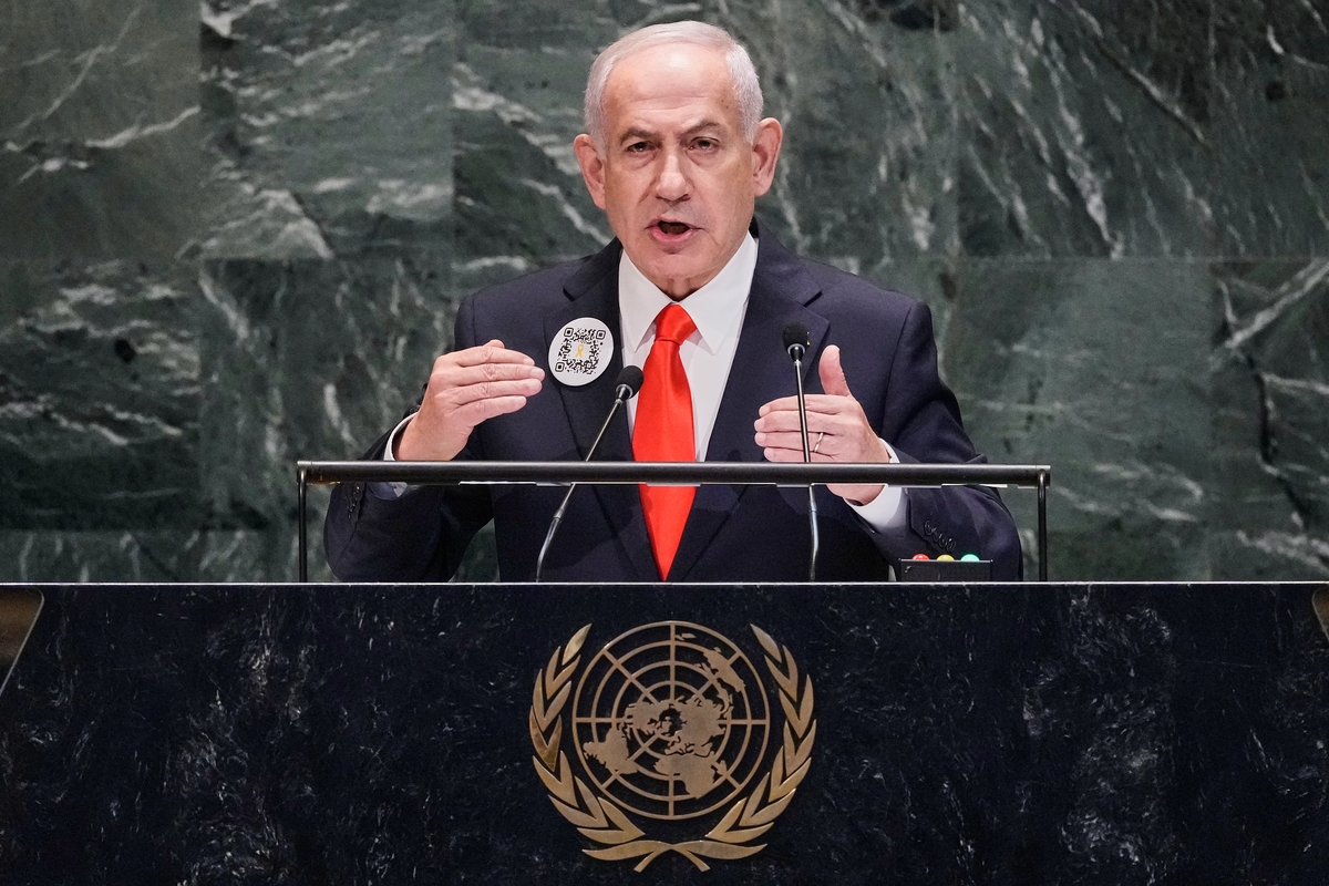 Vienos delegacijos masiškai boikotavo Netanyahu kalbą JT, kitos jį sveikino