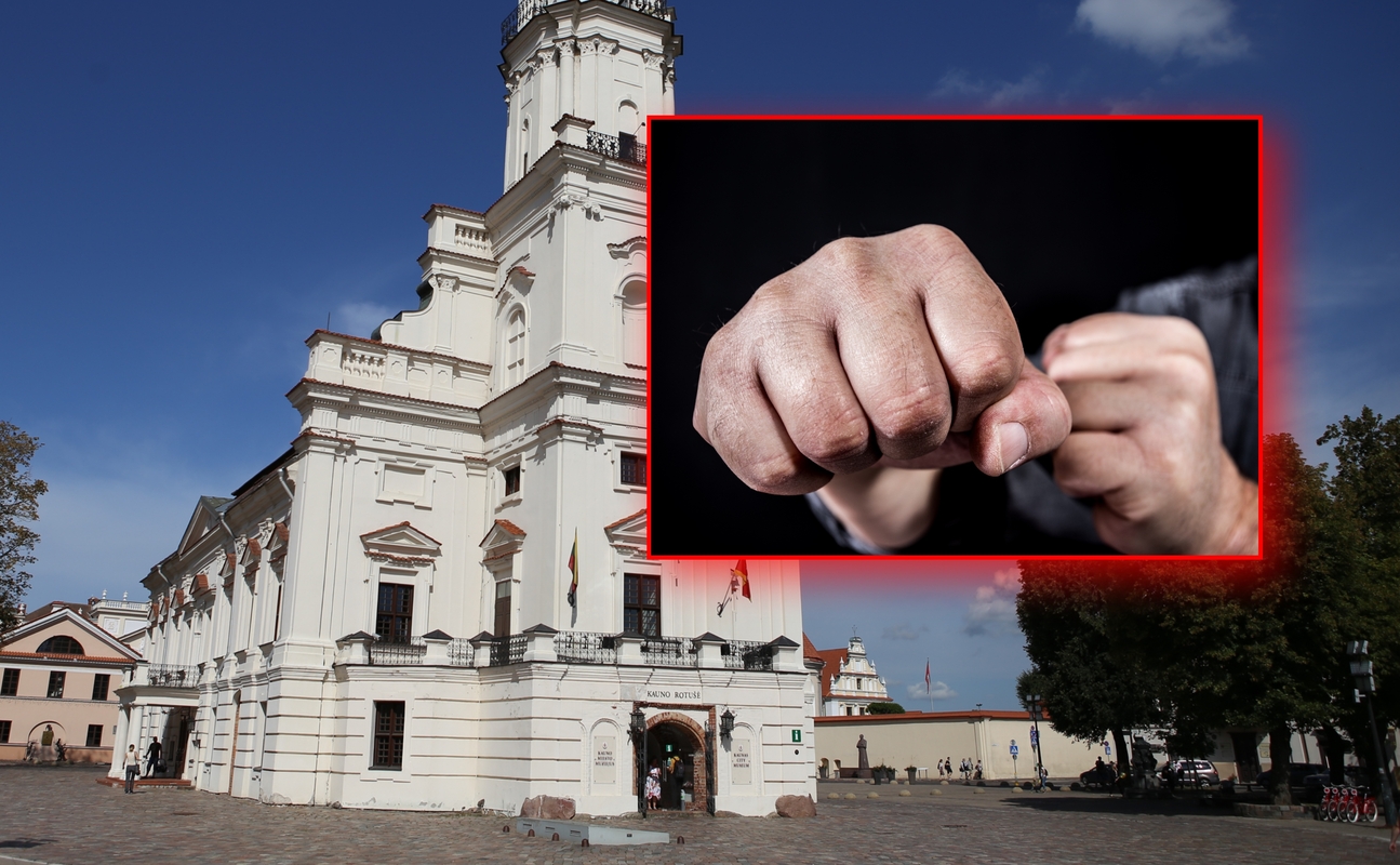 Masinės muštynės Kauno Rotušės aikštėje: du jų dalyviai – Klinikose, penki – sulaikyti