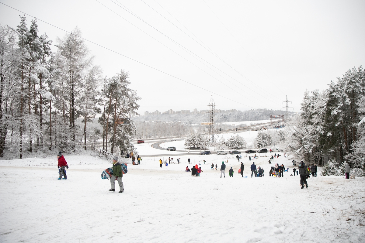 Su rogėmis ir čiuožynėmis kauniečiai šturmavo parkus ir miškus