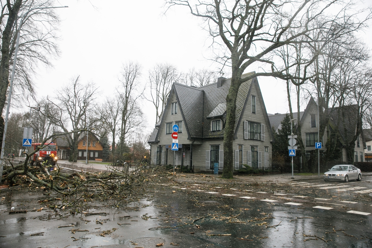 Palangoje siaučia audra
