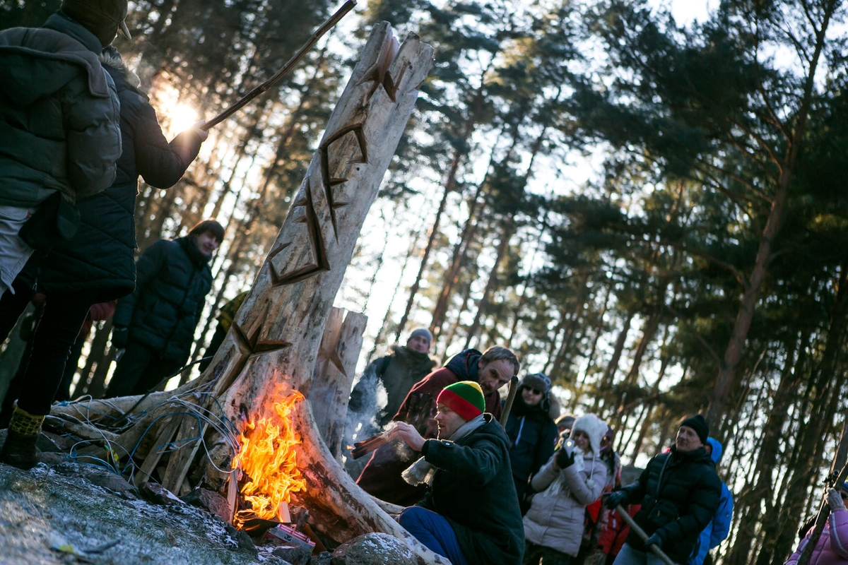 Kalėdinio blukio deginimas Rumšiškėse