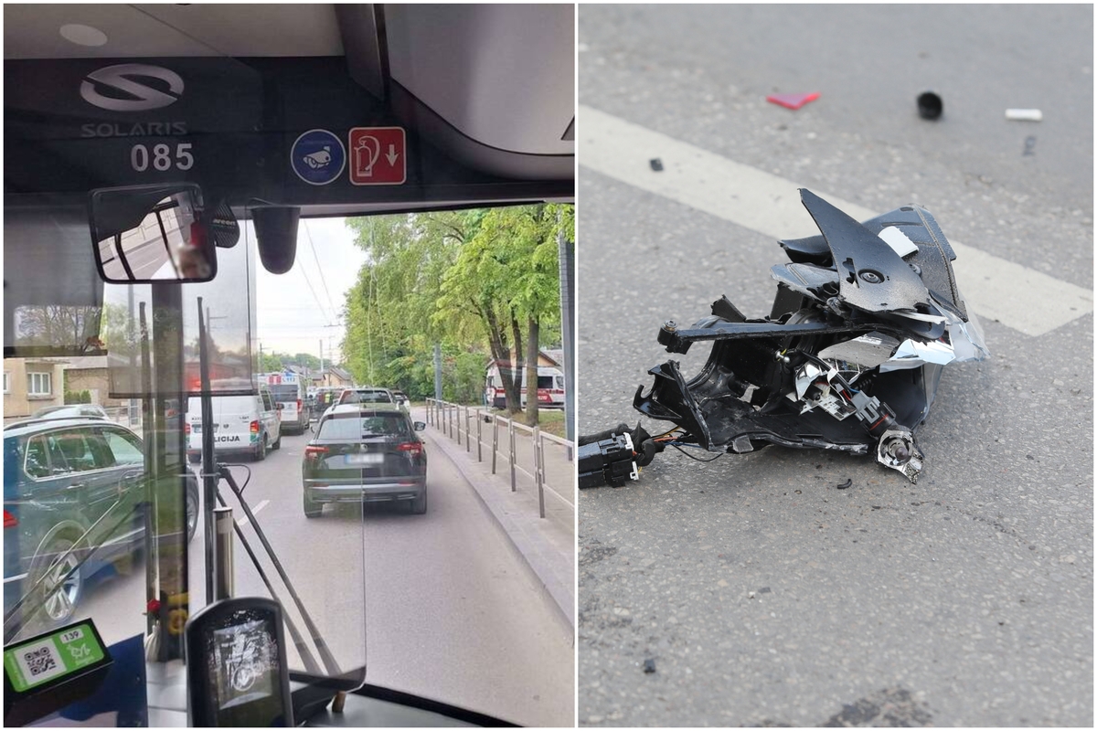 Kauno motociklininkus toliau persekioja nelaimės: naujas susidūrimas – ties Šančių tragedijos vieta