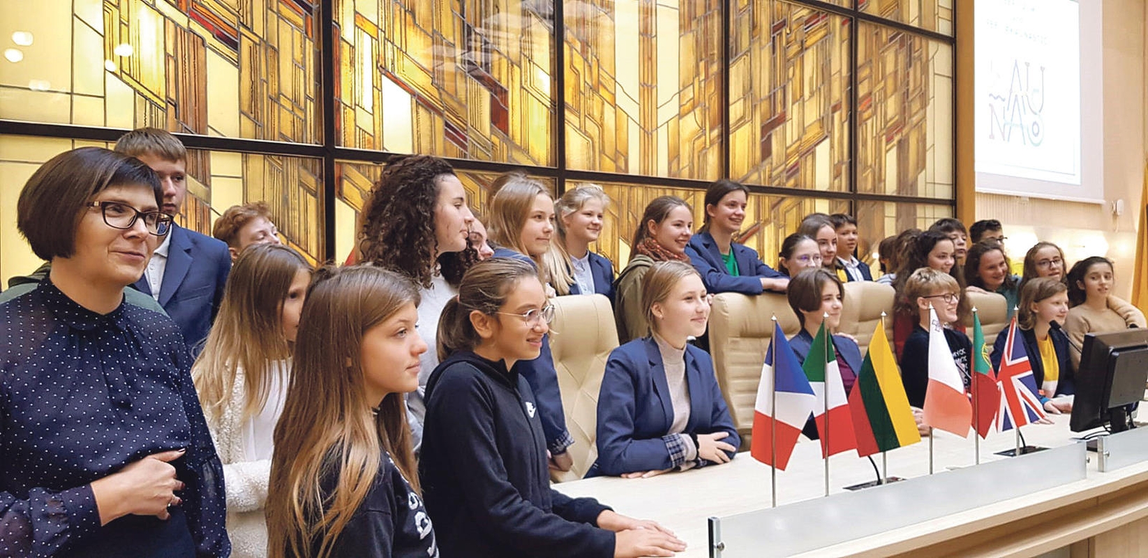 Pažintis: vieną dieną visi projekto dalyviai lankėsi Kauno miesto savivaldybėje.