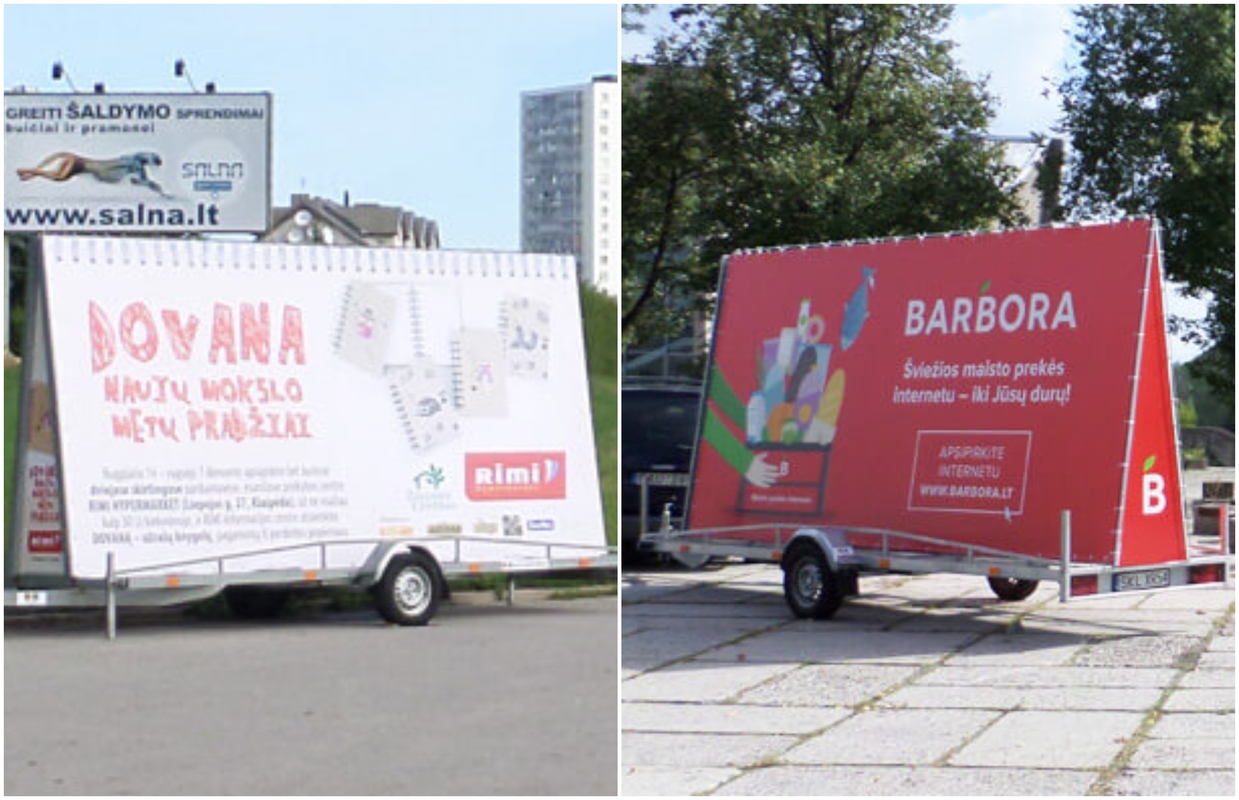 Reklaminės priekabos – arčiausiai potencialaus kliento