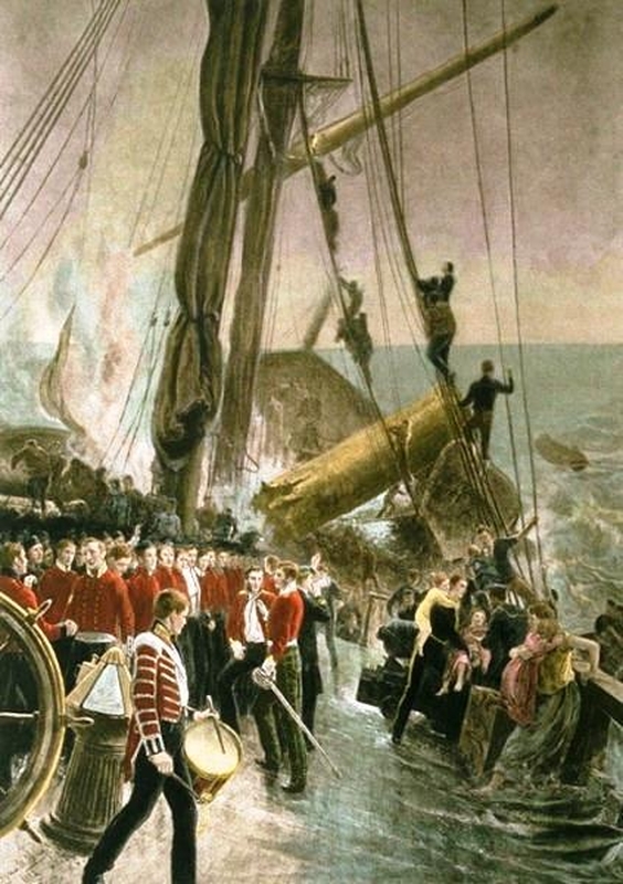 Vienintelis piešinys, kurio autorius nežinomas, vaizduoja kaip iš tikrųjų atrodė „Birkenhead“.