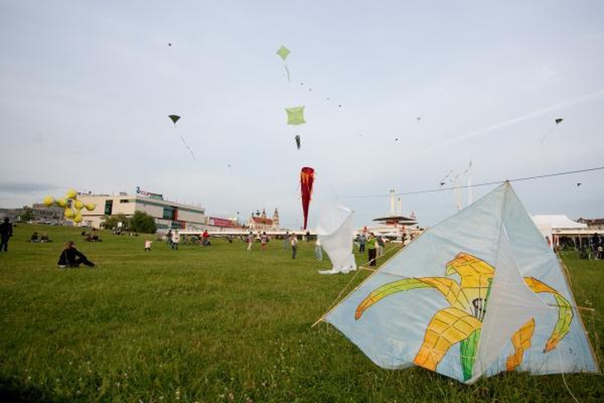 Vėjo dieną Vilniaus dangų raižė aitvarai