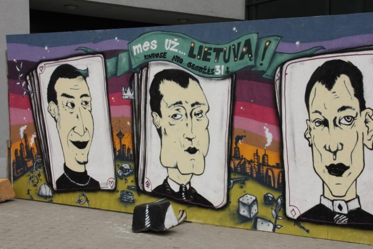 Graffiti piešinyje K.Kemzūra virto mafijos šeimos galva