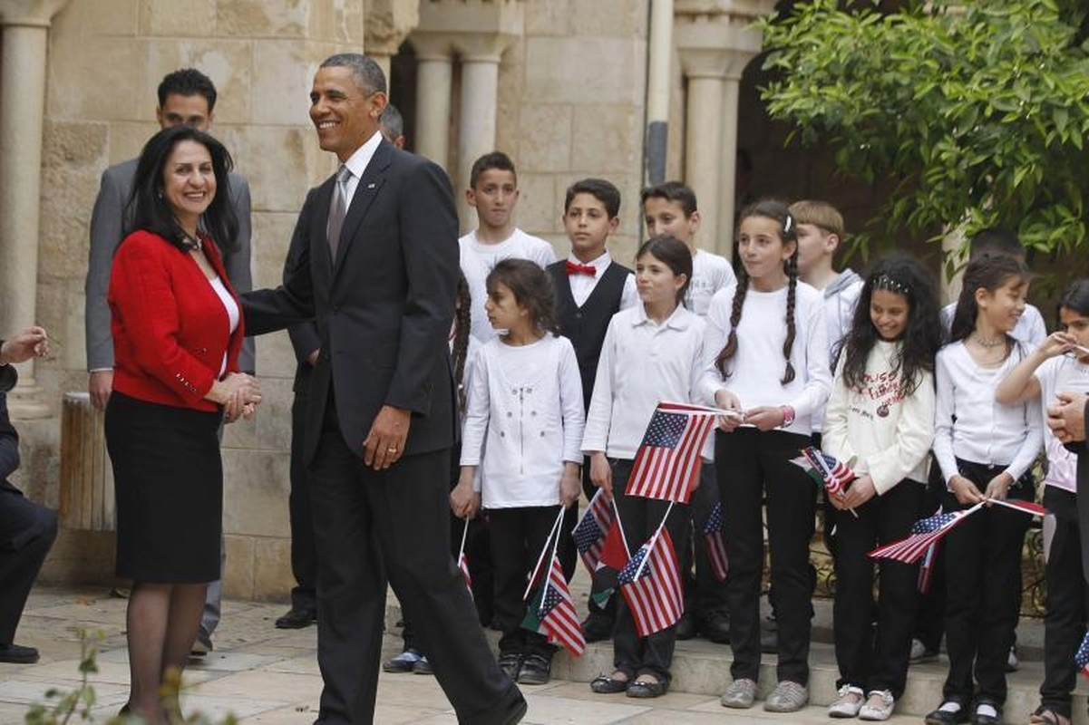 B.Obama aplankė Viešpaties gimimo bažnyčią Betliejuje