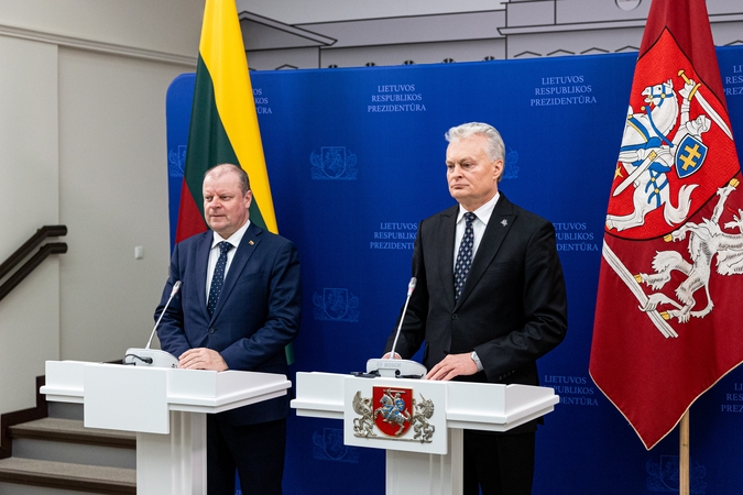 Saulius Skvernelis (kairėje) ir Gitanas Nausėda