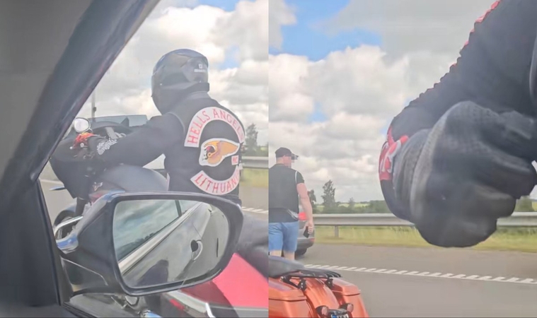 Kelyje A1 baikeriai susikibo su automobilio vairuotoju 