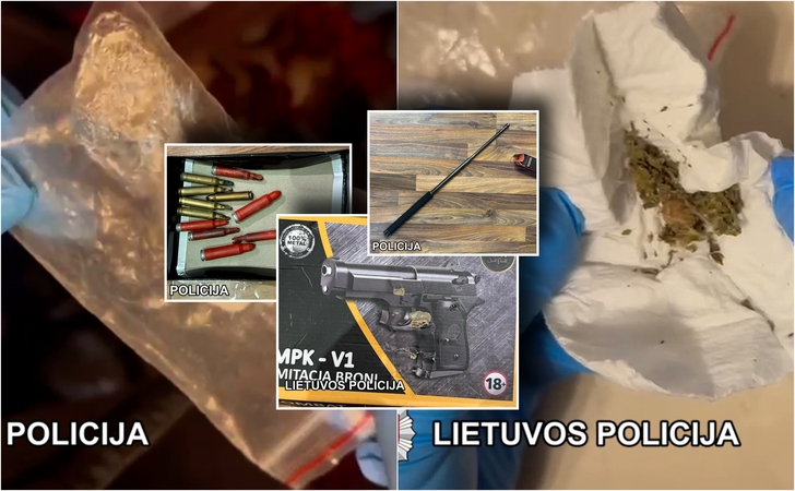 Ugdymo įstaigoje tariamai pagrobti narkotikai, disponuota šaudmenimis