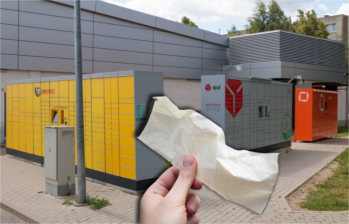 Pasiūlymas: kadangi tuo pačiu adresu stovi trijų bendrovių paštomatai, galėtų būti įrengta viena bendra šiukšliadėžė.