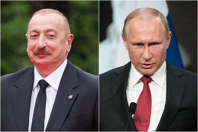 Ilhamas Alijevas ir Vladimiras Putinas