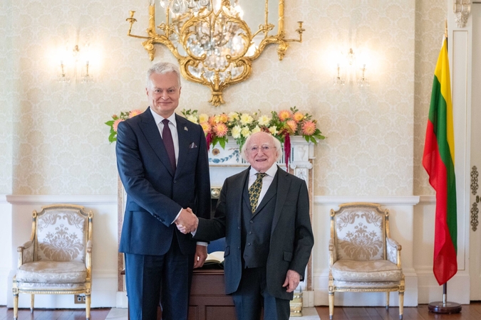 Gitanas Nausėda su Airijos prezidentu Michaelu Higginsu.