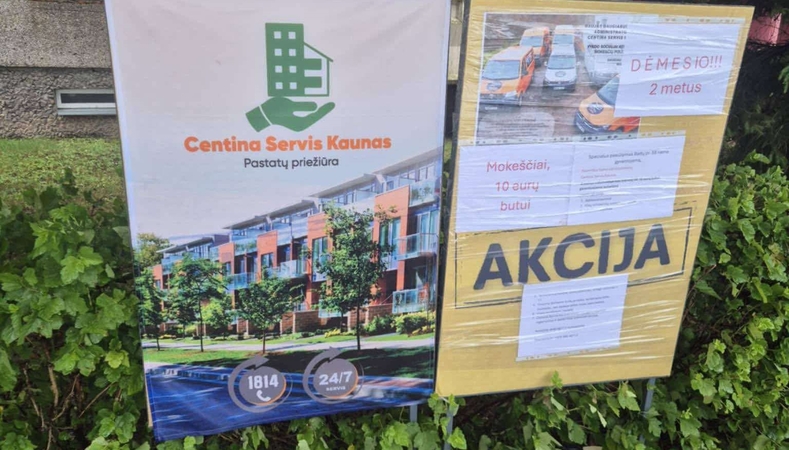 Saviveikla: daugiabučio kieme netikėtai atsirado savadarbių stendų.