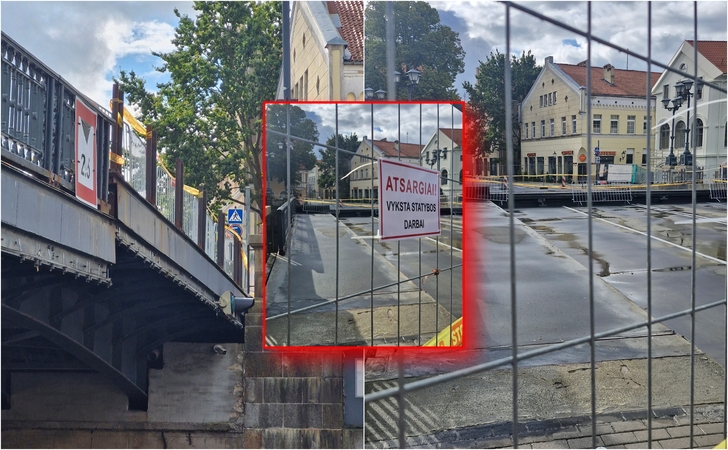 Pastangos: per profilaktinius bandymus praeitą savaitę ore „pakibusį“ Biržos tiltą jau šiandien bandys pritaikyti pėstiesiems.