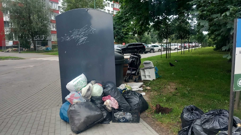 Įpročiai: nors kai kurias konteinerių aikšteles stebi vaizdo stebėjimo kameros, šiukšlintojai ir toliau krauna atliekas kur nori.