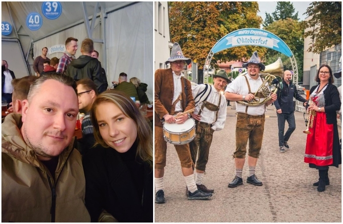 Marius Žukauskas su žmona Kauno „Oktoberfeste“