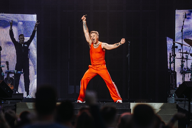 Kaune nugriaudėjo britų superžvaigždės Robbie Williamso koncertas