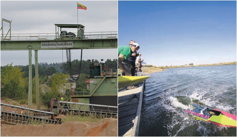 Svarbu: „Drąseikių karjeras“ kasybos procese naudoja ekologišką ir tyliai veikiantį elektrinį laivą-kraną.