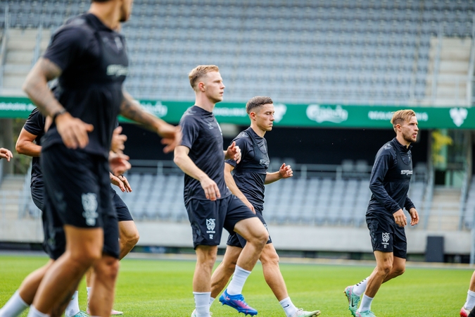 Lietuvos futbolo rinktinės treniruotė