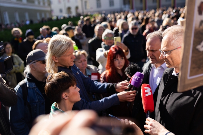 Į protestą atėjęs Nausėdos patarėjas: tai yra didžiulis įvertinimas prezidentui