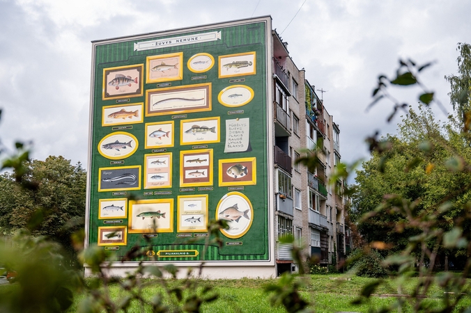 Kaune daugiabučio sieną papuošė unikalus piešinys