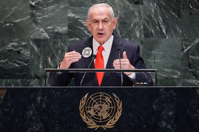 Vienos delegacijos masiškai boikotavo Netanyahu kalbą JT, kitos jį sveikino