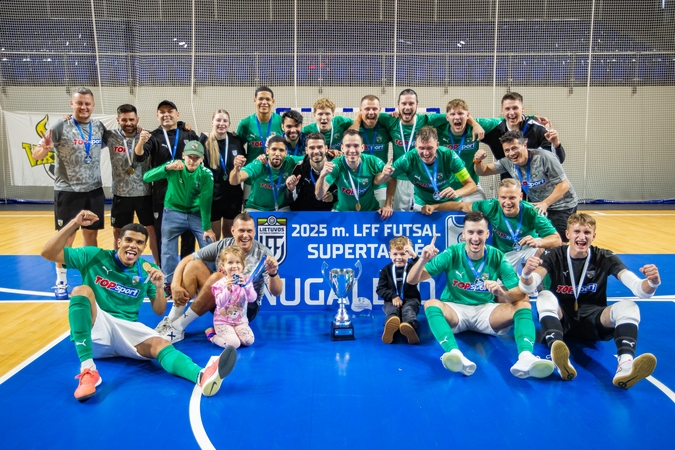 LFF Futsal Supertaurės nugalėtojai – „Kauno Žalgirio“ komanda.