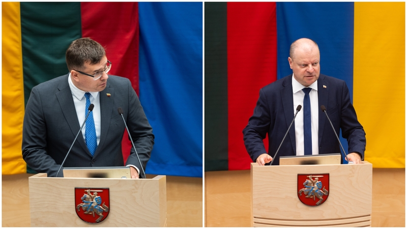 Laurynas Kasčiūnas (kairėje) ir Saulius Skvernelis