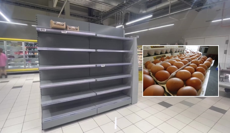 Parduotuvėse ištuštėjo kiaušinių lentynos: priežastis – neraminanti