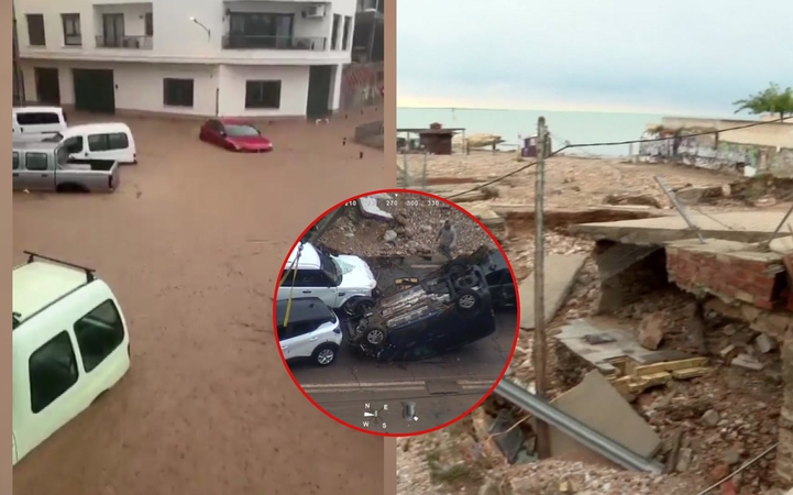 Turistų mėgstamame kurorte – stichijos siaubas: vanduo įkalino žmones automobiliuose 