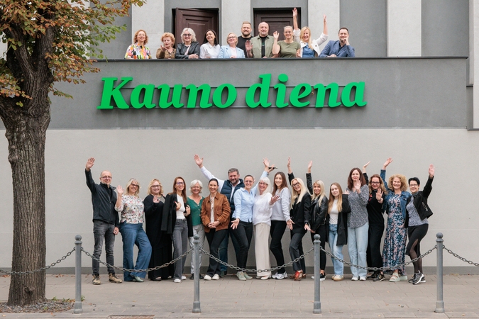 Simboliška: „Kauno diena“ sugrįžo beveik ten pat, kur buvo pirmoji dienraščio redakcija, – į pastatą šalia Gedimino ir K. Donelaičio gatvių sankryžos.