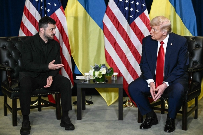 Volodymyras Zelenskis ir Donaldas Trumpas
