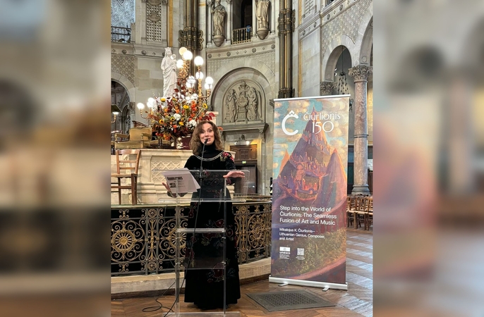 Pagerbė: aktorė Virginija Kochanskytė minėjimo metu skaitė M. K. Čiurlionio laiškus.