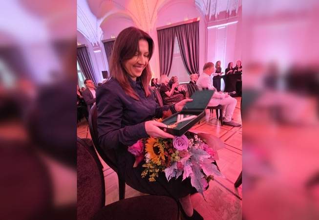 Pagerbė: R. Fabijonavičiūtė-Genienė įvertinta Socialinės apsaugos ir darbo ministerijos apdovanojimu „Gerumo žvaigždė“.Pagerbė: R. Fabijonavičiūtė-Genienė įvertinta Socialinės apsaugos ir darbo ministerijos apdovanojimu „Gerumo žvaigždė“.