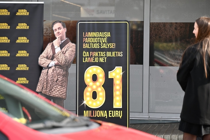 Pernai beveik 81 mln. Eur.  laimėjo „Eurojackpot“ bilietas, pirktas Kėdainiuose, J. Basanavičiaus g.