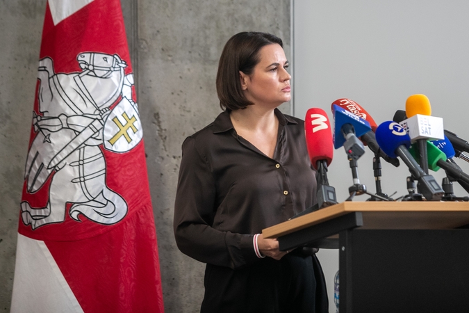 Sviatlanos Cichanouskajos spaudos konferencija. 