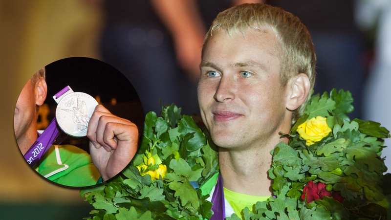Jevgenijus Šuklinas olimpinių žaidynių medalininkų pagerbimo ceremonijoje.