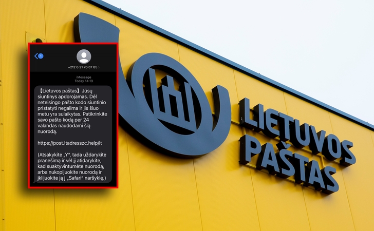 Apgavystė: Lietuvos pašto atstovais prisistatę sukčiai prašė paspausti pateiktą nuorodą ir patikslinti pašto kodą.