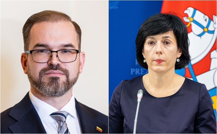 Krašto apsaugos ministras Robertas Kaunas ir kultūros ministrė Vaida Aleknavičienė.