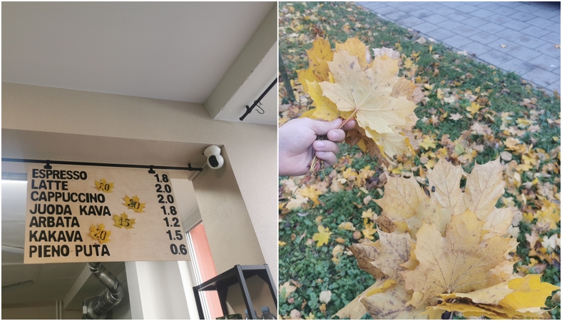 Akcija: kavos puodelis tądien kainavo 20 klevo lapų.