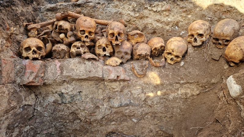 Radinys: Kretingos bažnyčios šventoriuje aptikta iki šiol nežinota kripta, pilna žmonių kaulų.