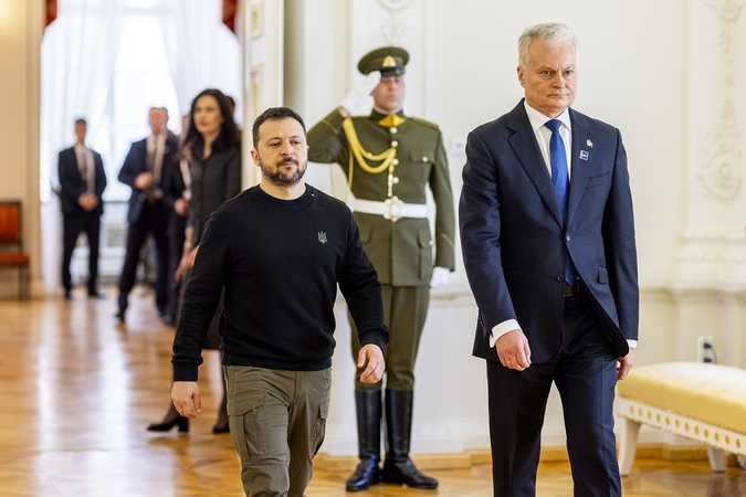 Gitanas Nausėda su Volodymyru Zelenskiu