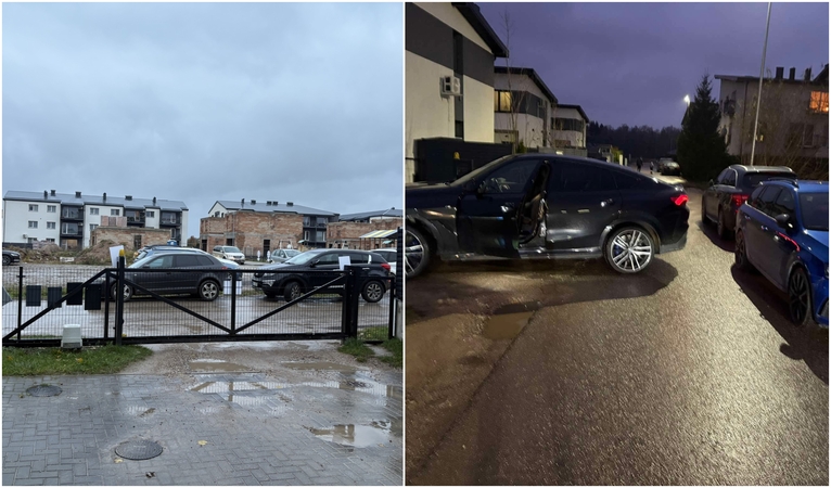 Problema: dėl ne vietoje paliktų automobilių gyventojai negali išvažiuoti iš savo kiemo.